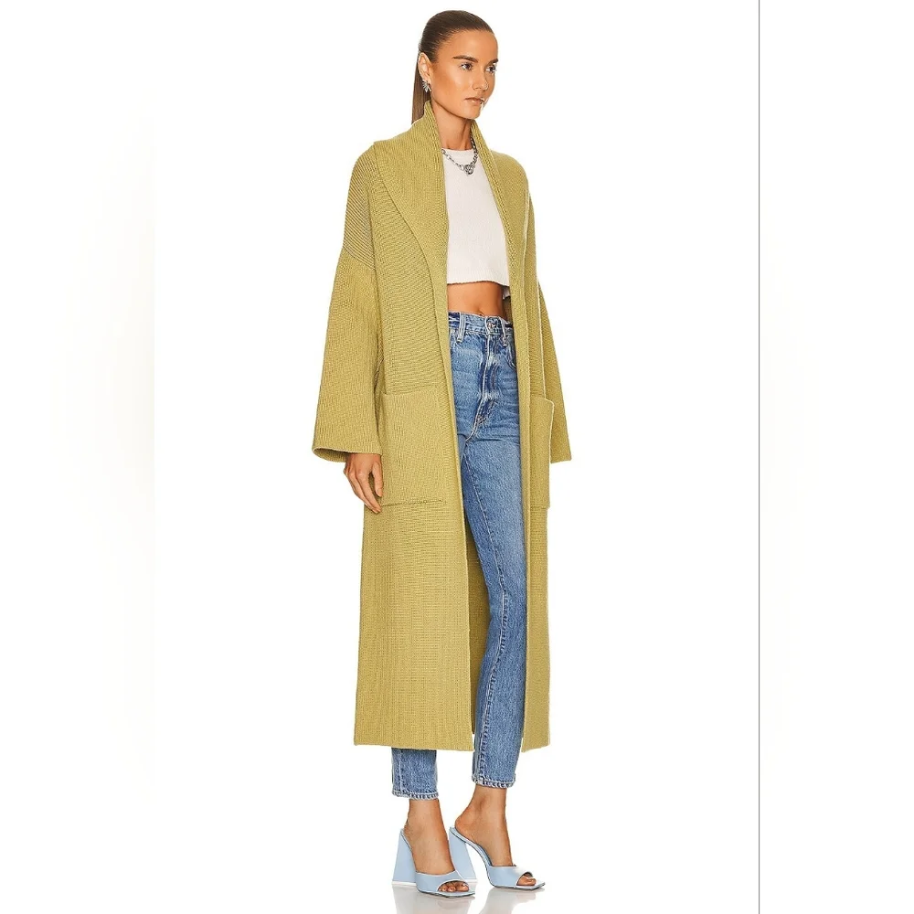 NOUR HAMMOUR Janis Cardigan in Pistachio Green France Size 36 - Picture 2 of 12